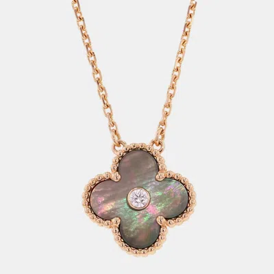 Pre-owned Van Cleef & Arpels Vintage Alhambra Holiday Collection 18k Rose Gold Necklace
