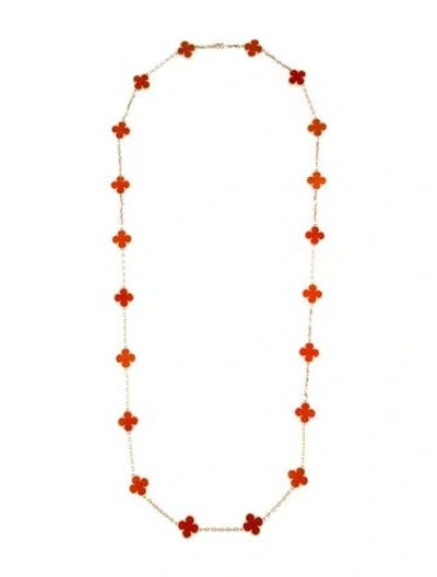 Pre-owned Van Cleef & Arpels Vintage Alhambra Long Necklace, 20 Motifs, 33.5" In Multi