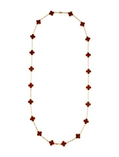 Pre-owned Van Cleef & Arpels Vintage Alhambra Long Necklace, 20 Motifs, 33.5" In Multi