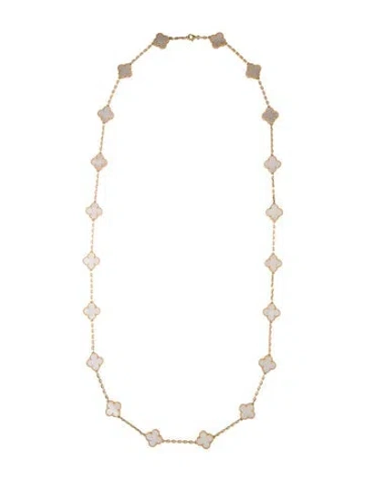 Pre-owned Van Cleef & Arpels Vintage Alhambra Long Necklace, 20 Motifs, 33.5" In Multi