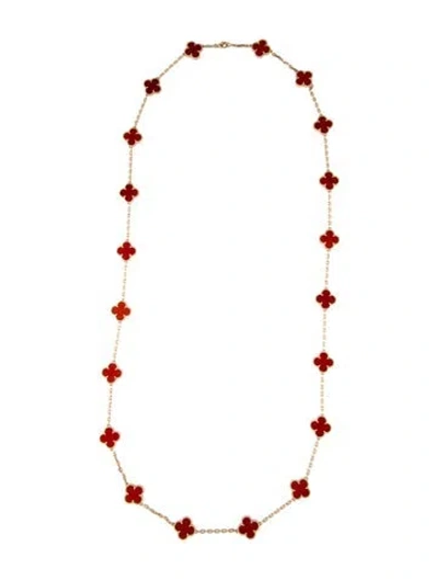 Pre-owned Van Cleef & Arpels Vintage Alhambra Long Necklace, 20 Motifs, 33.75" In Multi