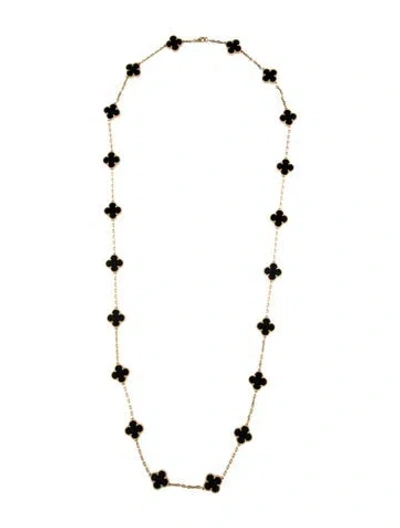Pre-owned Van Cleef & Arpels Vintage Alhambra Long Necklace, 20 Motifs, 33.75" In Multi