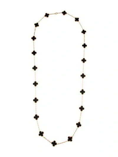 Pre-owned Van Cleef & Arpels Vintage Alhambra Long Necklace, 20 Motifs, 34" In Multi