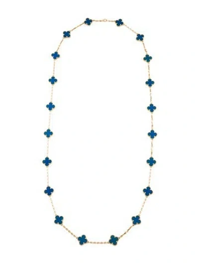 Pre-owned Van Cleef & Arpels Vintage Alhambra Long Necklace, 20 Motifs, 34" In Multi