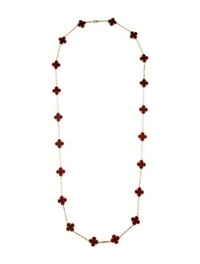 Pre-owned Van Cleef & Arpels Vintage Alhambra Long Necklace, 20 Motifs, 34" In Multi