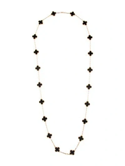 Pre-owned Van Cleef & Arpels Vintage Alhambra Long Necklace, 20 Motifs, 34" In Multi
