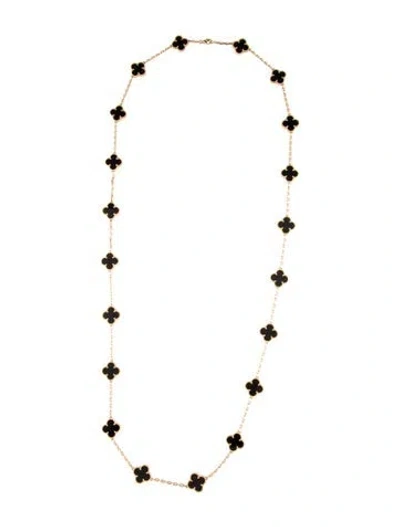 Pre-owned Van Cleef & Arpels Vintage Alhambra Long Necklace, 20 Motifs, 34" In Multi