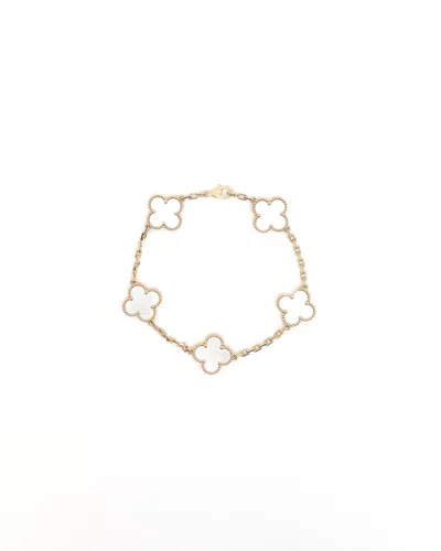 Van Cleef & Arpels Vintage Alhambra Mother-of-pearl 18k Yellow Gold, 5 Motifs, Bracelet