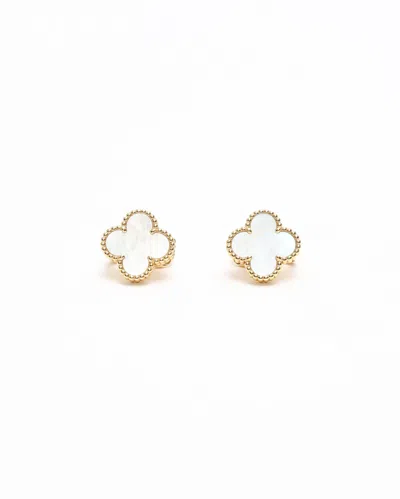 Van Cleef & Arpels Vintage Alhambra Mother-of-pearl Earrings In White