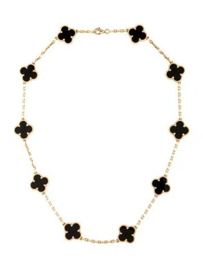 Pre-owned Van Cleef & Arpels Vintage Alhambra Necklace, 10 Motif, 17" In Multicolor