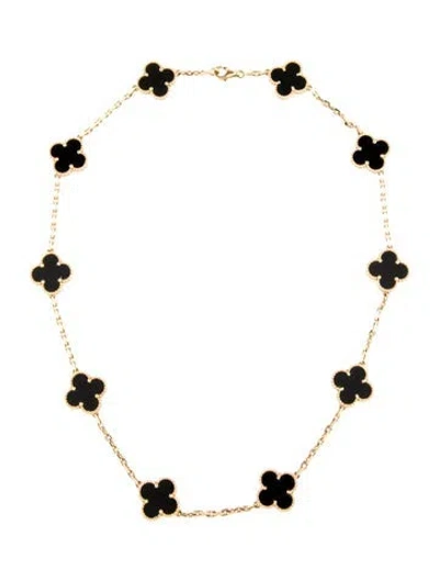 Pre-owned Van Cleef & Arpels Vintage Alhambra Necklace, 10 Motifs, 16.5" In Multi