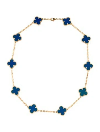 Pre-owned Van Cleef & Arpels Vintage Alhambra Necklace , 10 Motifs, 16.75" In Multi