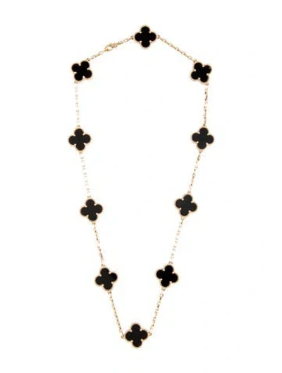 Pre-owned Van Cleef & Arpels Vintage Alhambra Necklace, 10 Motifs, 16.75" In Multi