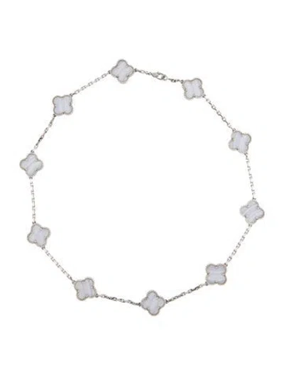 Pre-owned Van Cleef & Arpels Vintage Alhambra Necklace, 10 Motifs, 17" In Multi