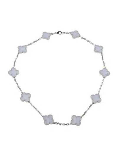 Pre-owned Van Cleef & Arpels Vintage Alhambra Necklace, 10 Motifs, 17" In Multi