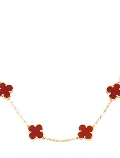 Pre-owned Van Cleef & Arpels Vintage Alhambra Necklace, 10 Motifs, 17" In Multi
