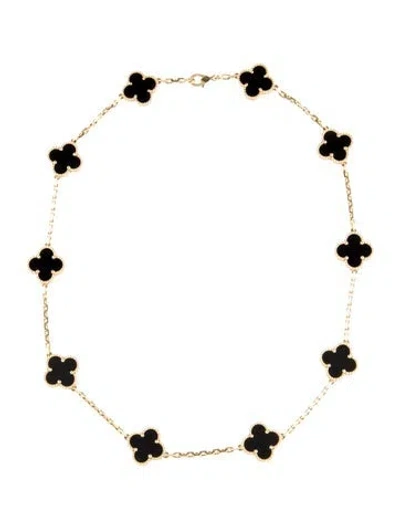 Pre-owned Van Cleef & Arpels Vintage Alhambra Necklace, 10 Motifs, 17" In Multi