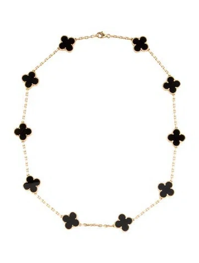 Pre-owned Van Cleef & Arpels Vintage Alhambra Necklace, 10 Motifs, 17" In Multi