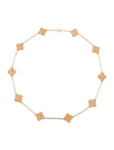 Pre-owned Van Cleef & Arpels Vintage Alhambra Necklace, 10 Motifs, 18" In Multi