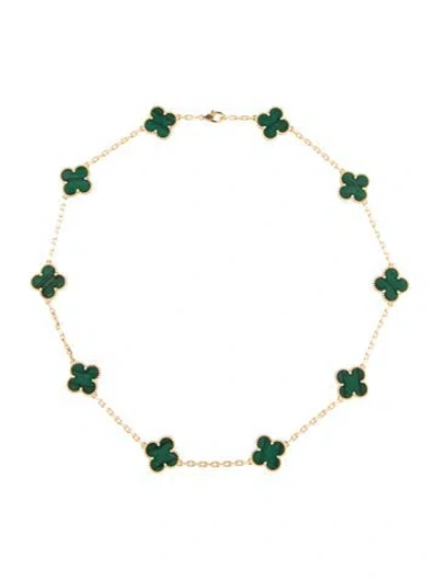 Pre-owned Van Cleef & Arpels Vintage Alhambra Necklace, 17" In Multi