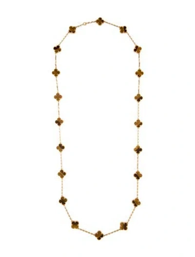 Pre-owned Van Cleef & Arpels Vintage Alhambra Necklace, 20 Motif, 34" In Multi