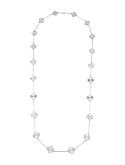Pre-owned Van Cleef & Arpels Vintage Alhambra Necklace, 20 Motifs, 33.5" In Multi