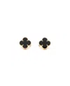 Van Cleef & Arpels Vintage Alhambra Onyx Earrings In Black