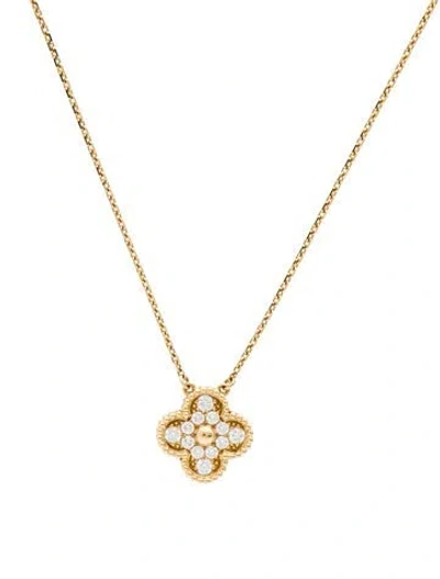 Pre-owned Van Cleef & Arpels Vintage Alhambra Pendant Necklace, 16.5" In Multi