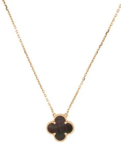 Pre-owned Van Cleef & Arpels Vintage Alhambra Pendant Necklace, 16.5" In Multicolor