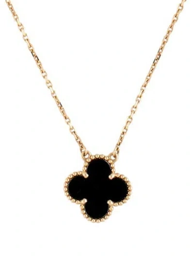 Pre-owned Van Cleef & Arpels Vintage Alhambra Pendant Necklace, 16.5" In Multicolor