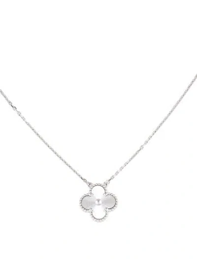 Pre-owned Van Cleef & Arpels Vintage Alhambra Pendant Necklace, 17" In Multicolor