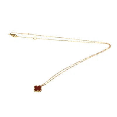 Pre-owned Van Cleef & Arpels Vintage Alhambra Pink Necklace Jewelry () In Gold