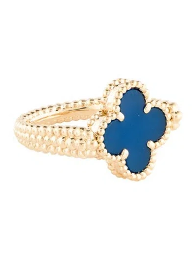 Pre-owned Van Cleef & Arpels Vintage Alhambra Reversible Ring In Multi