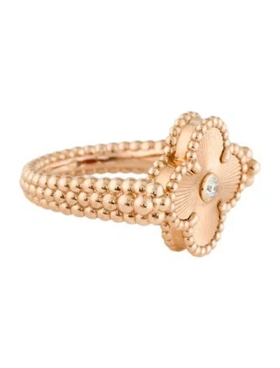 Pre-owned Van Cleef & Arpels Vintage Alhambra Reversible Ring In Multi