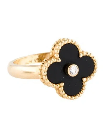 Pre-owned Van Cleef & Arpels Vintage Alhambra Ring In Multi
