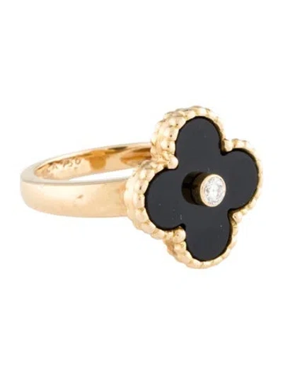 Pre-owned Van Cleef & Arpels Vintage Alhambra Ring In Multi