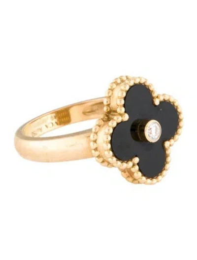 Pre-owned Van Cleef & Arpels Vintage Alhambra Ring In Multi