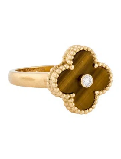 Pre-owned Van Cleef & Arpels Vintage Alhambra Ring In Multi