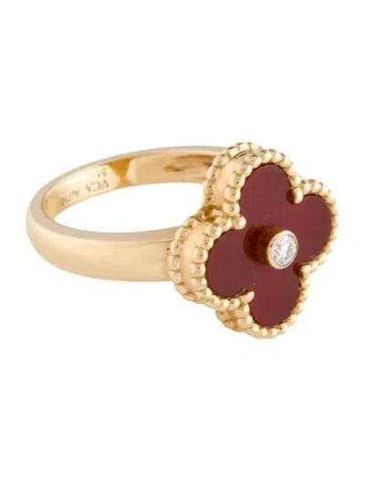 Pre-owned Van Cleef & Arpels Vintage Alhambra Ring In Multi