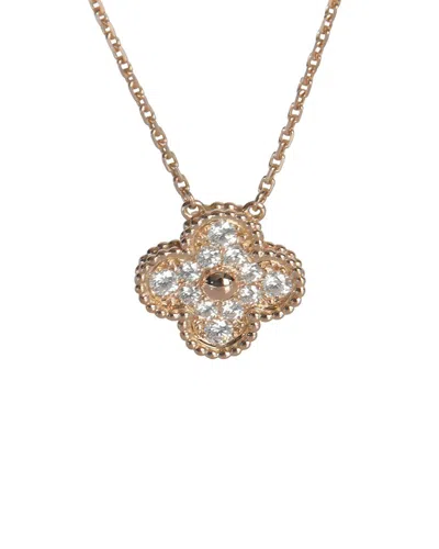 Van Cleef & Arpels Vintage Alhambra Rose Gold 0.48 Ct. Tw. Lab-grown Pendant (authentic Pre-loved)