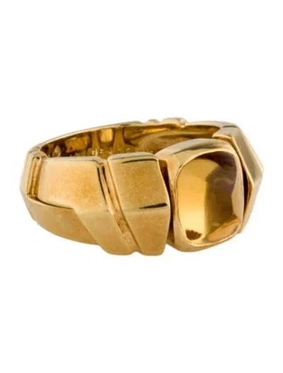 Pre-owned Van Cleef & Arpels Vintage Citrine Shrimp Ring In Multi