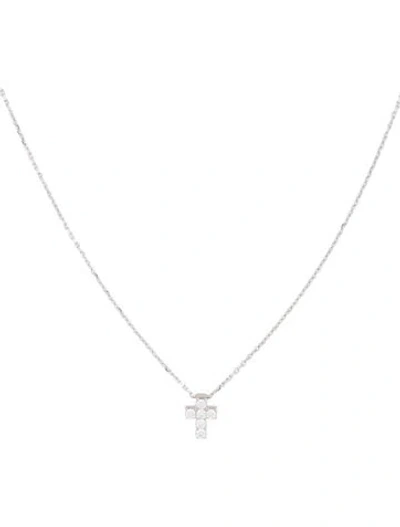 Pre-owned Van Cleef & Arpels Vintage Cross Necklace, 16.5" In Multi