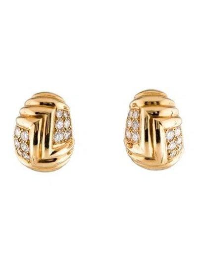 Pre-owned Van Cleef & Arpels Vintage Diamond Clip-on Earrings In Multi