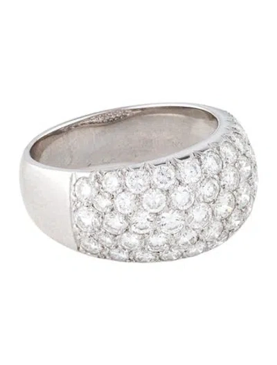 Pre-owned Van Cleef & Arpels Vintage Diamond Domed Band In Multi