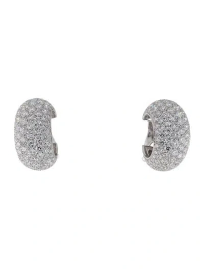 Pre-owned Van Cleef & Arpels Vintage Diamond Hoop Earrings In Multi