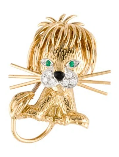 Pre-owned Van Cleef & Arpels Vintage Lion Ébouriffé Brooch In Multi