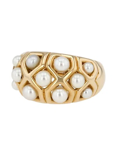 Pre-owned Van Cleef & Arpels Vintage  18kt Yellow Gold Pearl Ring