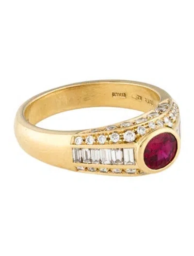 Pre-owned Van Cleef & Arpels Vintage Ruby & Diamond Cocktail Ring In Multi