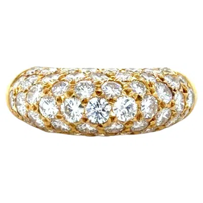 Pre-owned Van Cleef & Arpels Vintage , 18k Yellow Gold And Diamond Bombé Ring