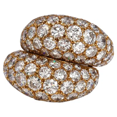 Pre-owned Van Cleef & Arpels Vintage Van Cleef And Arpels Diamond And Gold Double Bomb� Ring, Circa 1980 In Multiple